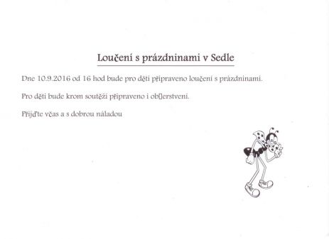 Loučení s prázdninami v Sedle